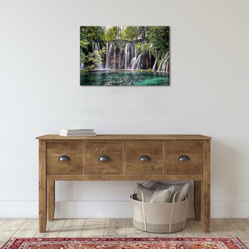 Tropical Waterfall Wall Art for Living Room and Home Decor 16x24"