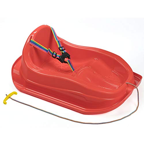 MARMAT Mini Schlitten mit Rückenlehne und Gurt, Rot