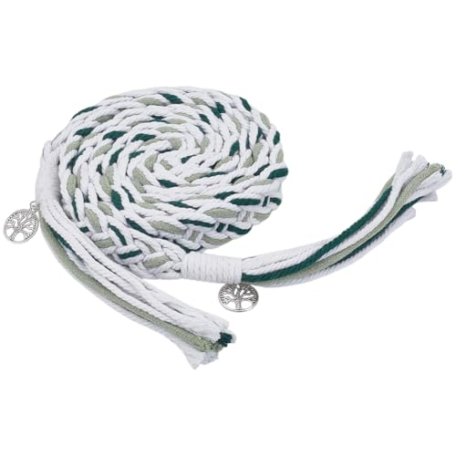 FREEBLOSS 75 pulgadas Boda Lazo Cuerda De Algodón Suave Cordón De Atasco De Mano Para Boda Tradicional Lazo Cuerda Con Colgantes Atas De La Mano Para Ceremonias Rituales Uniformes Verde Y Blanco
