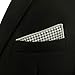 SHLAX&WING Checked Black White Handkerchieves Mens Pocket Square Silk Hanky