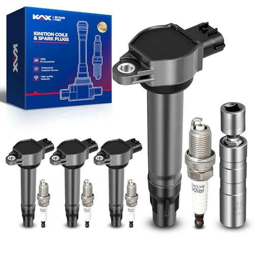 Image of KAX OEM Performance Set of 4 Ignition Coil Pack & Iridium Spark Plugs w /Magnetic Socket for MIT Lancer 2009-2010 2013-2015 2.4L, Outlander 2010-2013 2.4L Replace#SKIC074 | (w /tool) Lancer 2009-2010, 2013-2015 2.4L, Outlander 2010-2013 2.4L UF589