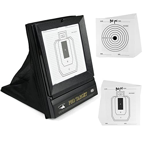 Image of Portable Airsoft Target Trap with Mesh Catcher for Indoor & Backyard Shooting - Foldable BB Gun Practice Net System with Replaceable Paper Targets (Recycles 6mm Plastic BBS)