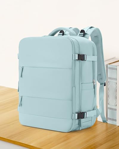 Image of coowoz Large Travel Backpack Carry On for Women Man Gym Backpacks with Laptop Compartment Mochila de Viaje Teacher Personal Item Backpack Rucksack Airplane Accessories Must Haves Blue
