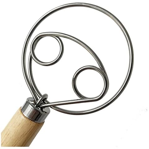 Axpdefi 13-Zoll-Brotteig-Schneebesen, Double Eyes Edelstahl-dänischer Teig-Schneebesen Cover