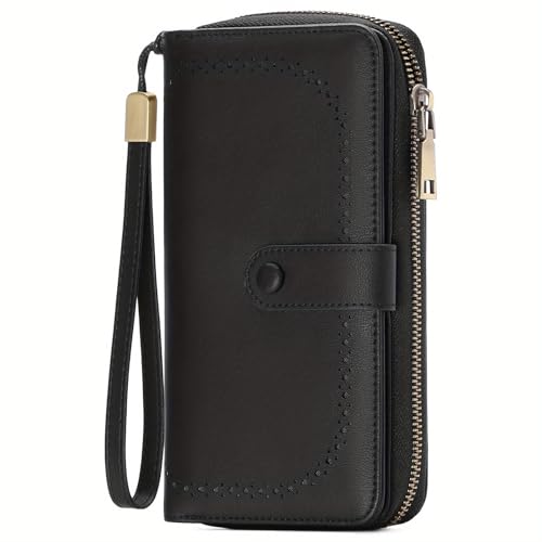Wallet Women, Women's RFID Blocking Long Wallet for Women, Daily Use & Gifting (Black)2