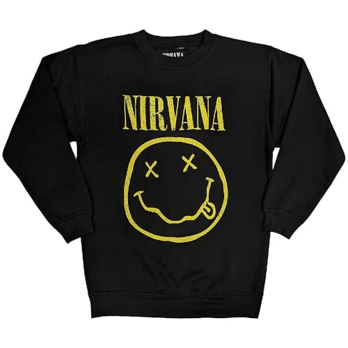 Sweat Nirvana Jaune Grunge Face Rock Off sweat-shirt vintage pour homme