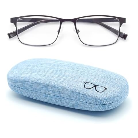 Autojouls 1-Pack Nearsighted Glasses for Distance With Hard Case Spring Hinge Blue Light Glasses Not Reading Glasses, Black - 1.5 x Cover