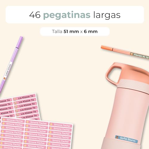 Miniatura 7 de Set De Pegatinas Personalizadas Para Ropa Y Objetos De Niños 70, Verde Etiquetas Con Nombre Impermeables Y Adhesivas Para Material Escolar Y Guardería