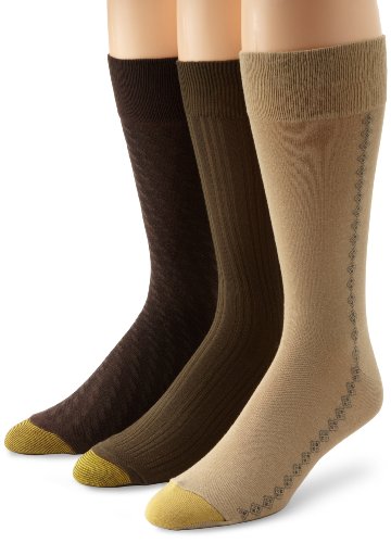 Gold Toe Men's Crew Fashion Patterned Dress 3-Pack Sock