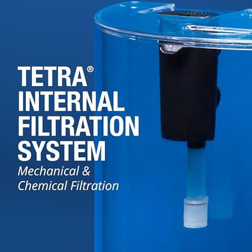 Tetra 3 Gallon Small Fish Tank, Aquarium Starter Kit, with Filter, Air pump, & Color Changing Light, Half Moon shape, for Gold Fish & Betta