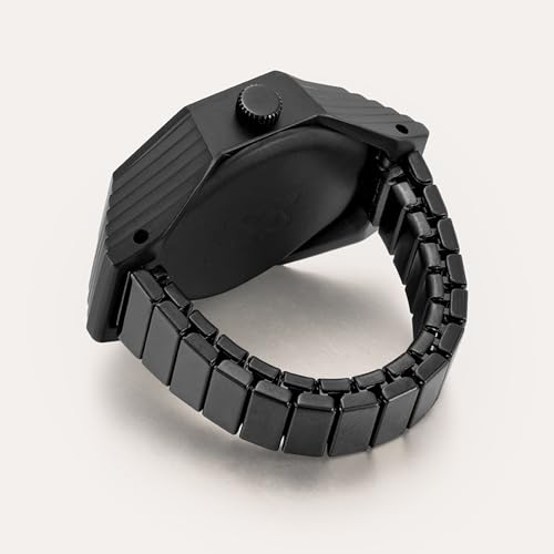 PASCAL Fresno Octagonal Watch Ring for Men, Stainless Steel Finger Watch with Gradient Black and White Dial, Minimalist Design, Quartz Movement, Sapphire Crystal, Adjustable Band, Gifts for Men3