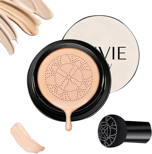 Glow Foundation Cushion, Mushroom Head Air Cushion CC Cream, Make-up Mit Vollständiger Deckung Und Applikator, Feuchtigkeitsspendend Und Langanhaltend, Für Alle Hauttypen (Warm)