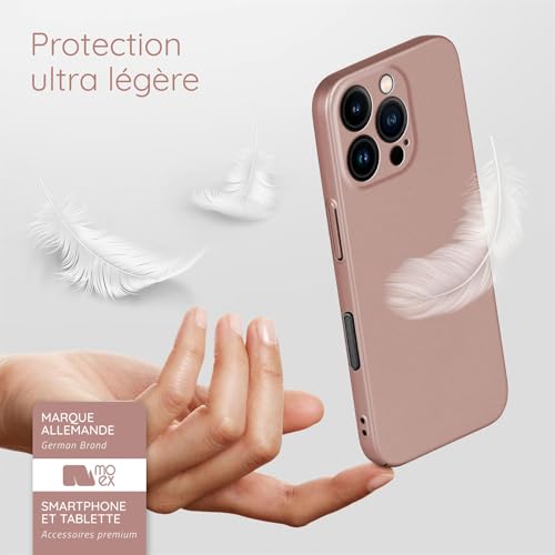 Coque iPhone 16 Pro fine coque rigide moex Alpha or rose - 3