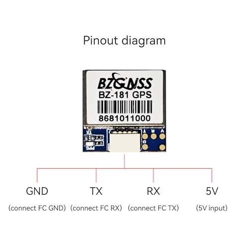 bzgnss bz-181 fpv gps module - dual protocol m10 drone gps for rc fpv drone racing fixed-wing long-range flight compatible with f405 f722 flight controller by speedybee