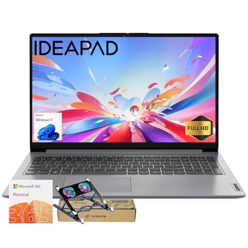 Lenovo IdeaPad 15.6' FHD Business Laptop • Microsoft Office 365 • 1.1TB Storage • Intel 4-core CPU • 1TB Cloud and 128GB SSD • WiFi 6 • Copilot AI • HDMI • Windows 11 w/Cooler