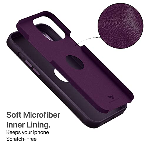 Image of Vaku Luxos Lexza for iPhone 14 Plus Cover Case, Premium Leather, Military-Grade Metal Ring Camera Protection, Slim, Thin Compatible with iPhone 14 Plus Back Cover (Purple)