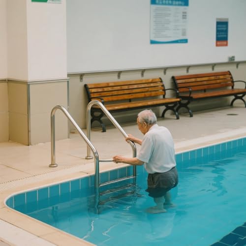 Baranda para piscina de acero inoxidable 155cm miniatura 3