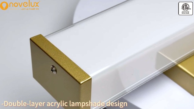 Image of 16 Inch Bathroom Vanity Light 2000LM, 5700K Daylight White Modern Bathroom Light Dimmable, AC 120V 20W Gold LED Vanity Lighting Fixtures Wall Sconce ETL Certified, 2Pack