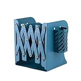 Estantería compacta de escritorio – Estante de almacenamiento de metal con soporte para bolígrafos, escritorio pequeño para oficina en casa, mantiene los libros y artículos de papelería ordenados de 6