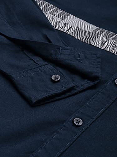 Image of The Indian Garage Co Men Regular Fit Solid Full Sleeves Spread Collar Casual Shirt