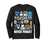 amante dei vecchi gadget della tecnologia in stile retrò vintage degli anni '90 maglia a manica