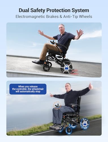 Image of Aotedor Carbon Fiber Electric Wheelchair,37 lbs Lightweight Yet Stable,30 Mile Long Range,Dual 12AH Batteries, Airline Approved Foldable Power Wheelchair for Seniors, Safer & More Comfortable Travel