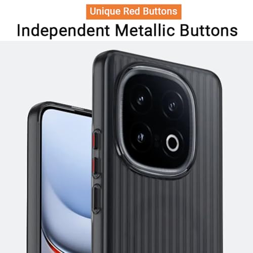 Image of Kapa Wave Frosted Grip Back Cover for Iqoo 13 5G | Ultra Slim [with Metal Buttons] Matte Finish Back Case (Grey)