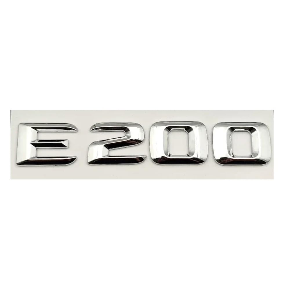 YTQMoreBNZ YYDStes Self-adhesive Letters Compatible With Car Stickers Mercedes E200 E220 E260 E320 E350(E200 Silver)