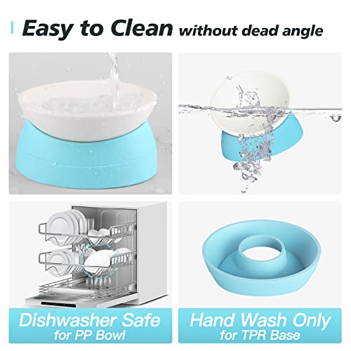 Image of Cat Bowls Elevated Cat Food Bowl Adjustable Cat Dish Anti-Slip and Anti-Noise Raised Cat Bowl Protecting Pet's Spine Thickened Plastic Bowl Suitable for Indoor Cats, 17 Oz
