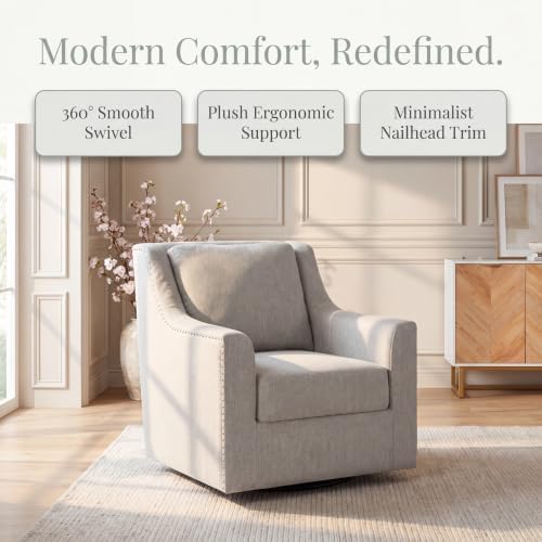 Image of 360 Swivel Recliner Chair, Oversized Single Lounge Sofa, Gray