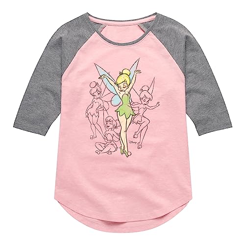 Disney Tinker Bell - Tinker Bell Sketches - Toddler and Youth Girls Raglan Graphic T-Shirt
