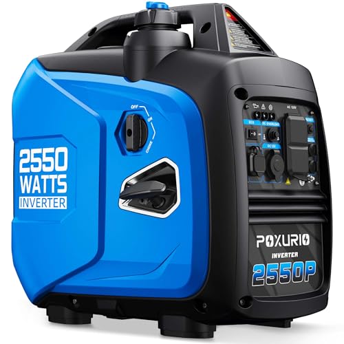 POXURIO 2550-Watt Portable Inverter Generator for Home Use, 1.06Gallon Large Fuel Tank Up to...