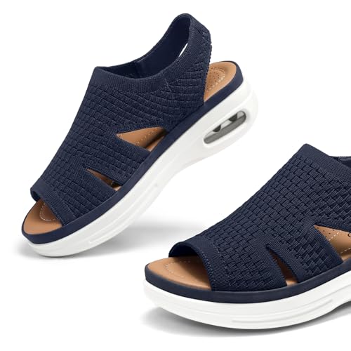 Image of mysoft Womens Comfortable Walking Sandals Slip On Air Cushion