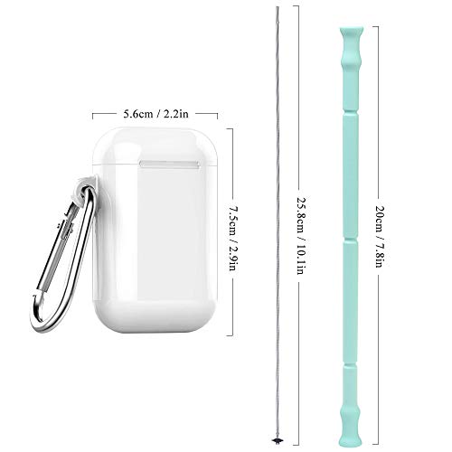 DECDEAL 2 PCS Portátil Dobrável Palhas De Silicone de Grau Alimentício Com Caneta de Armazenamento E