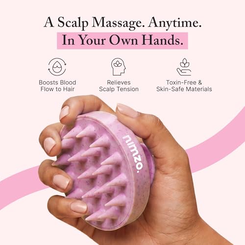Image of Silicone Scalp Massager Shampoo Brush Pink | Hair Massager for Hair Growth, Dandruff Removal, Blood Circulation | Exfoliate