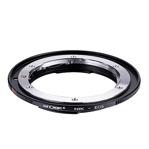 Adaptador de montura de lente K&F Concept compatible con lentes Nikon Nikkor F/AF AI AI-S para cámaras Canon EOS EF y EF-S miniatura 3