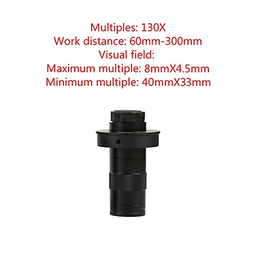 Microscope 4K 1080P 48MP Video Lab USB Microscope Camera C Mount LED Light for Phone Repair 100X 130X 180X 200X 300X 500X Zoom(with 130X Lens Light)