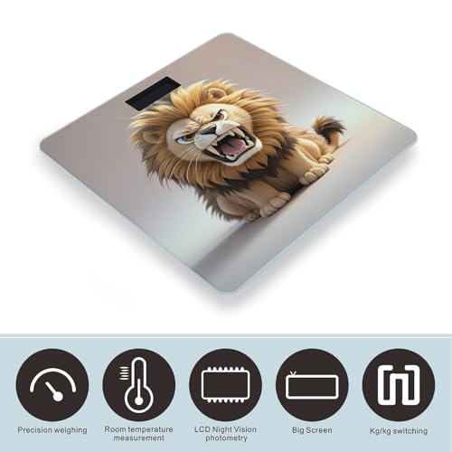 Báscula digital de baño FekiLoot con plataforma amplia y pantalla LCD miniatura 3