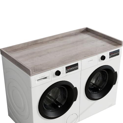 vomavex Washer Dryer Countertop, 54" Width * 27.4" Depth, Greige, Engineered Wood, Laundry Topper - Image 9
