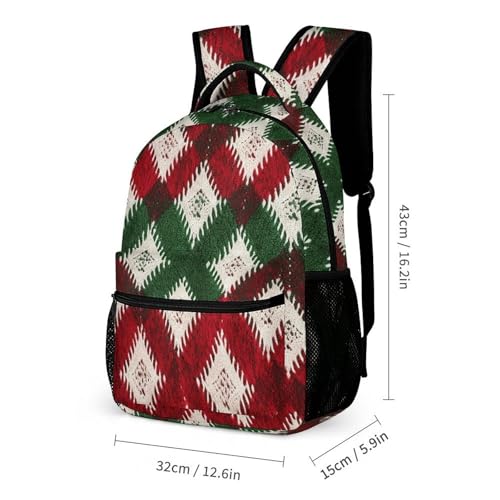 With Diamond Pattern Backpack Set Lightweight Daypack with Lunch Box Pencil Bags Bookbags 3 in 12