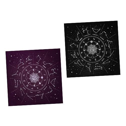 Happyyami 2個タロットテーブルクロス 占い用品 魔法陣 恒星模様 テーブルカバー 占い道具 フランネル素材 滑り止め加工 家用 パーティー用