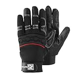 RS SLIP STOP MontageHandschuhe aus Kunstleder mit ilikonnetz überzogen/Größe 10, 1 Paar/Schwarz/Typ Mechanics/Arbeitshandschuhe Schutzhandschuhe/mit Klettverschluss