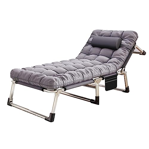 Gaderth Outdoor Portable Folding Lounge Chairs Adjustable Multi Angle Sleeping Cot Chair for Outside Beach Lawn Camping Pool as Shown by Gaderth - Used condition - US$60.42