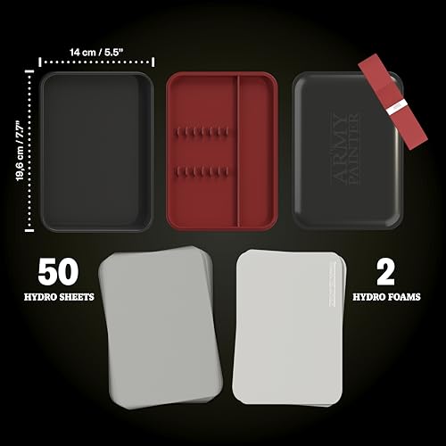 the army painter hydropack bundle stay wet palette for acrylic painting - acrylic paint palette 50 pcs wet palette paper and 2 wet pallet sponges