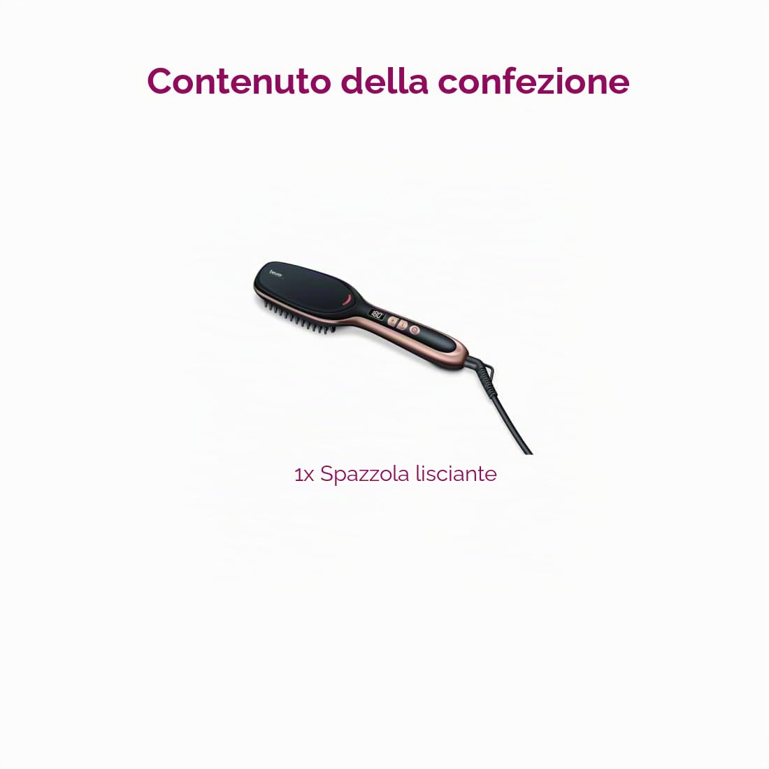 Beurer HS 60 Spazzola Lisciante con Rivestimento in Ceramica e Tecnologia agli Ioni Integrata