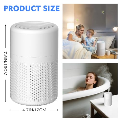 Luftreiniger Allergiker, Mit 3-Stufen-Filtersystem (Vorfilter + HEPA + Aktivkohle) entfernt effektiv Pollen, Tierhaare, Rauch und Haushaltsgerüche. Ideal für Büros, Schlafzimmer (bis 20m²). – Bild 6