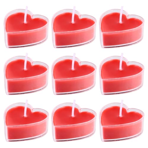 BESPORTBLE 9 velas aromáticas en forma de corazón, velas de té, cera de soja, aroma romántico, velas de soja, velas de té para San Valentín, decoración, regalo, boda, spa, masaje