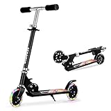 Y RAIN Pliant Trottinette Enfant AB 3 Ans,Trottinette Enfant avec 2 Roues Lumineuses à LED， 3 Réglables en Hauteur