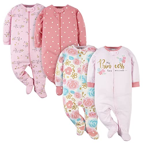 Image of Gerber baby-girls 4 Pack Sleep N' Play Footie