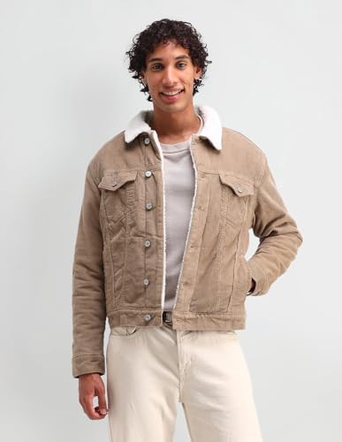 Image of U.S. Polo Assn. Denim Co. Men's Slim Fit Corduroy Sherpa Jacket